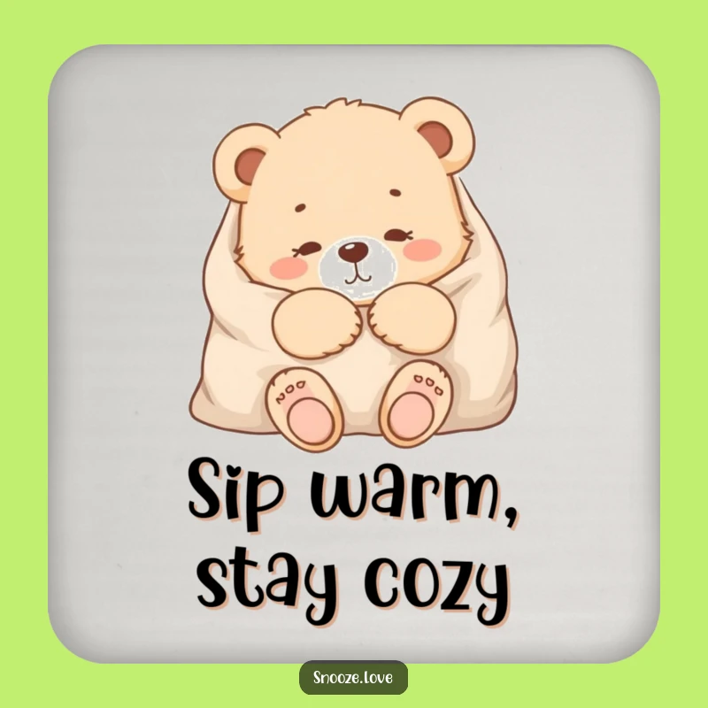 Funny Bear Cub Coaster: Protect Surfaces with Cozy Charm Funny Gift