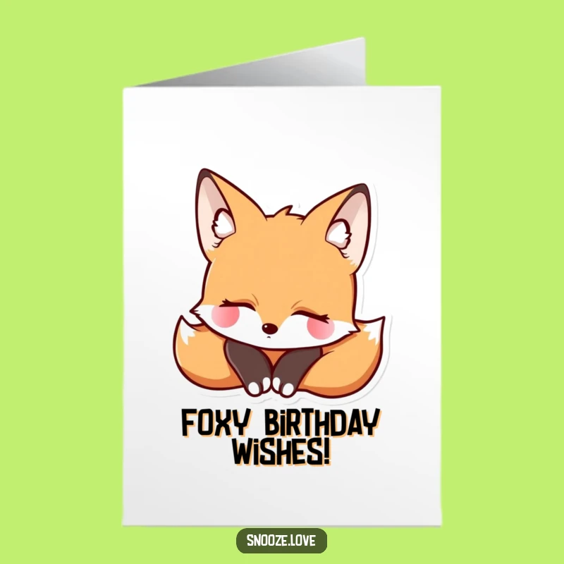 Free Printable Birthday Card: Serene Fox Rest, Funny Downloadable Calm Wishes
