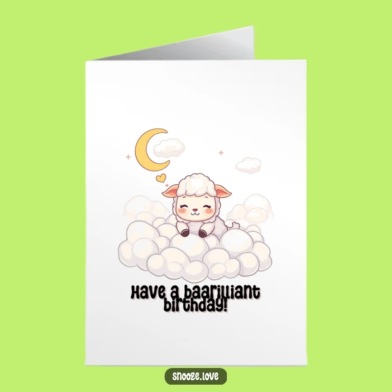 Free Printable Birthday Card: Sheep Dream Clouds, Funny Downloadable Joyful