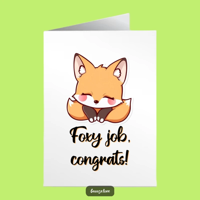 Free Printable Congratulations Card: Snoozing Fox, Funny Downloadable Peace